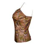2010s Akris Floral Printed Silk Corset Top, side 2