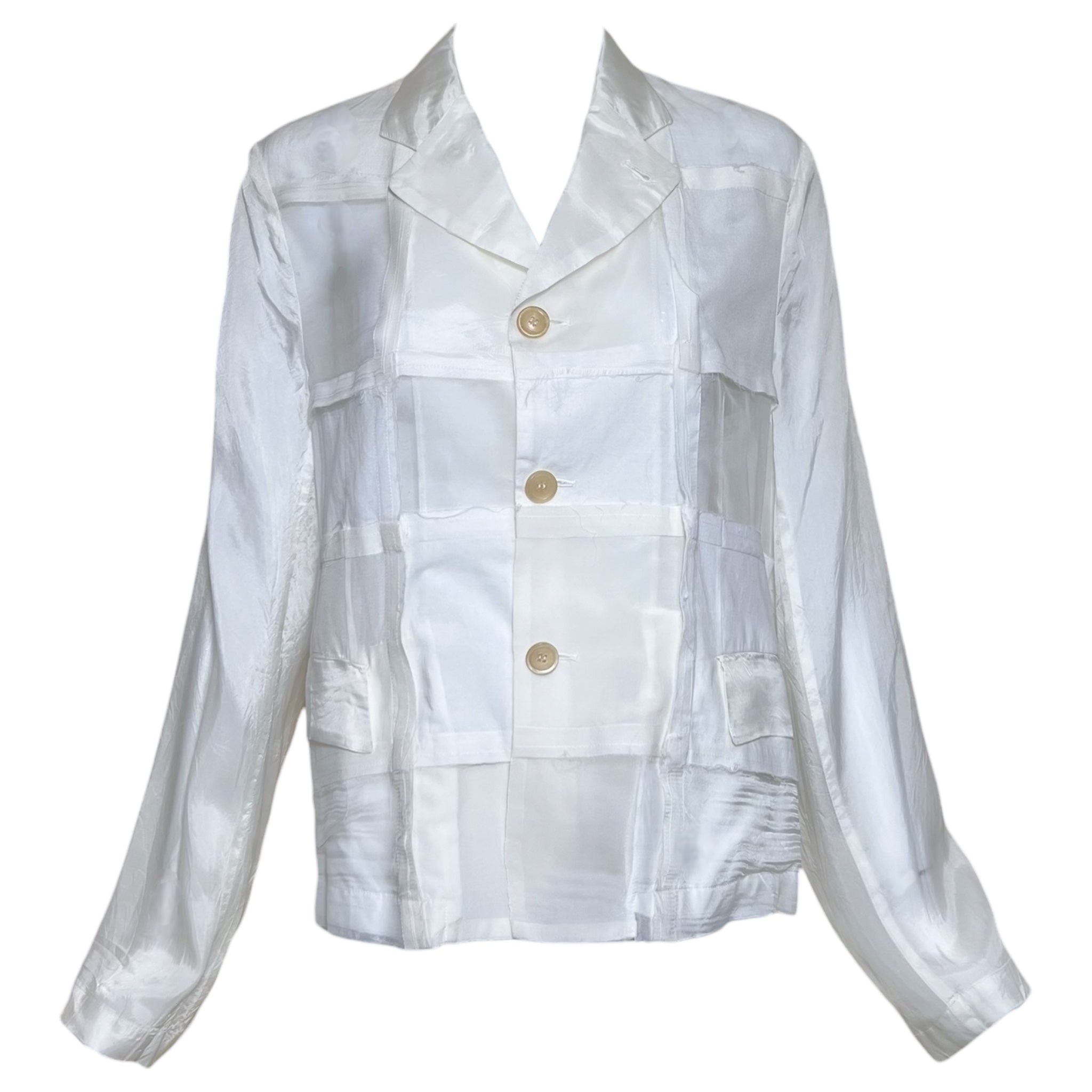 Comme Des Garçons Y2K Crème Silk Jacket