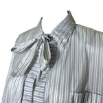 Chloé White and Navy Stripped dress Shirt with Bow Tie, bow