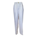Chanel 1980's Classic White Linen High Waisted Trousers