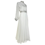 Victoria Royal 1970s White Beaded Fit and Flare Dress, slight side