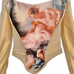 Vivienne Westwood A/W 1990-91 "Portrait" Collection Long Sleeve Gold Corset Top, close up of art