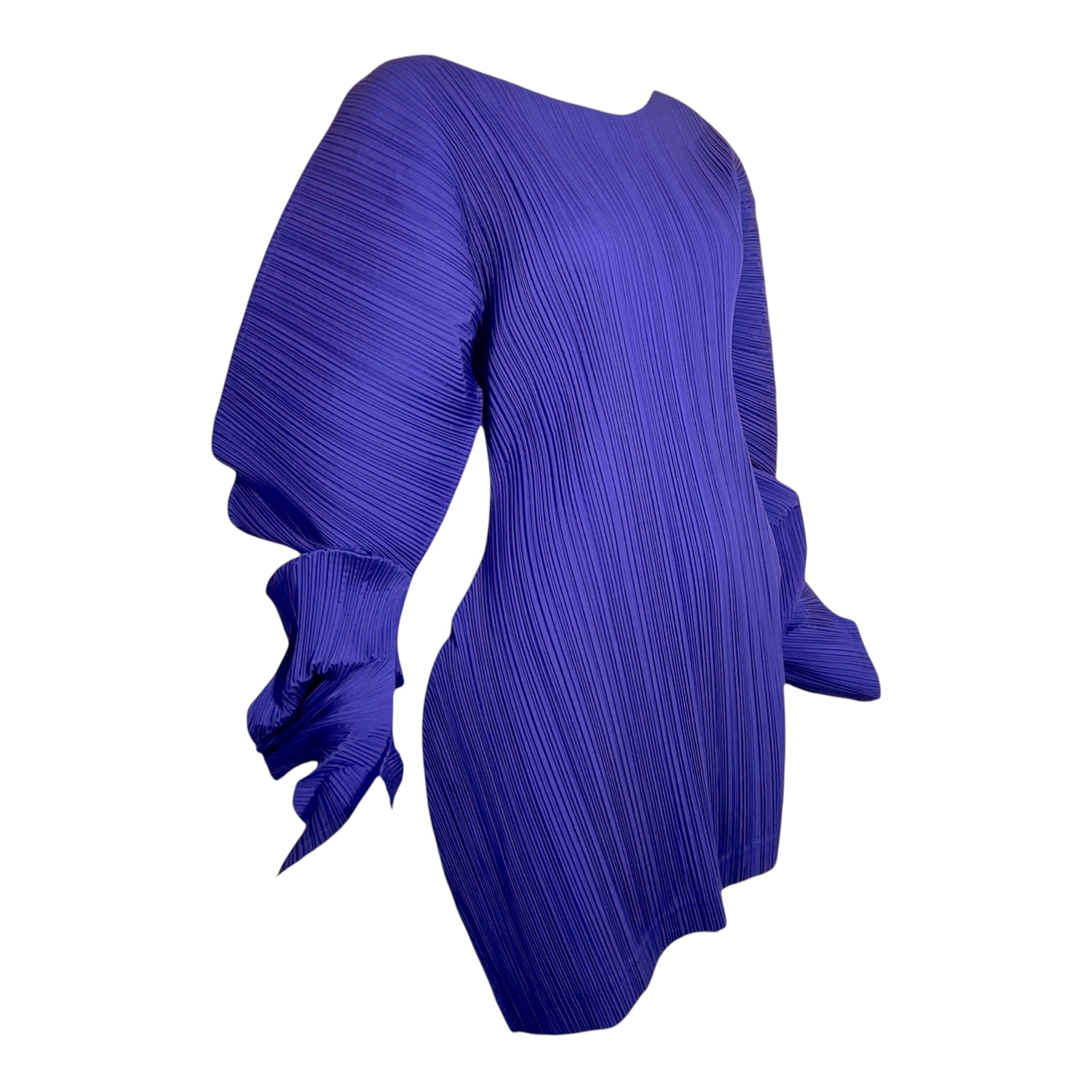 Issey Miyake Spring Summer 1991 Purple Shift Dress, slight side