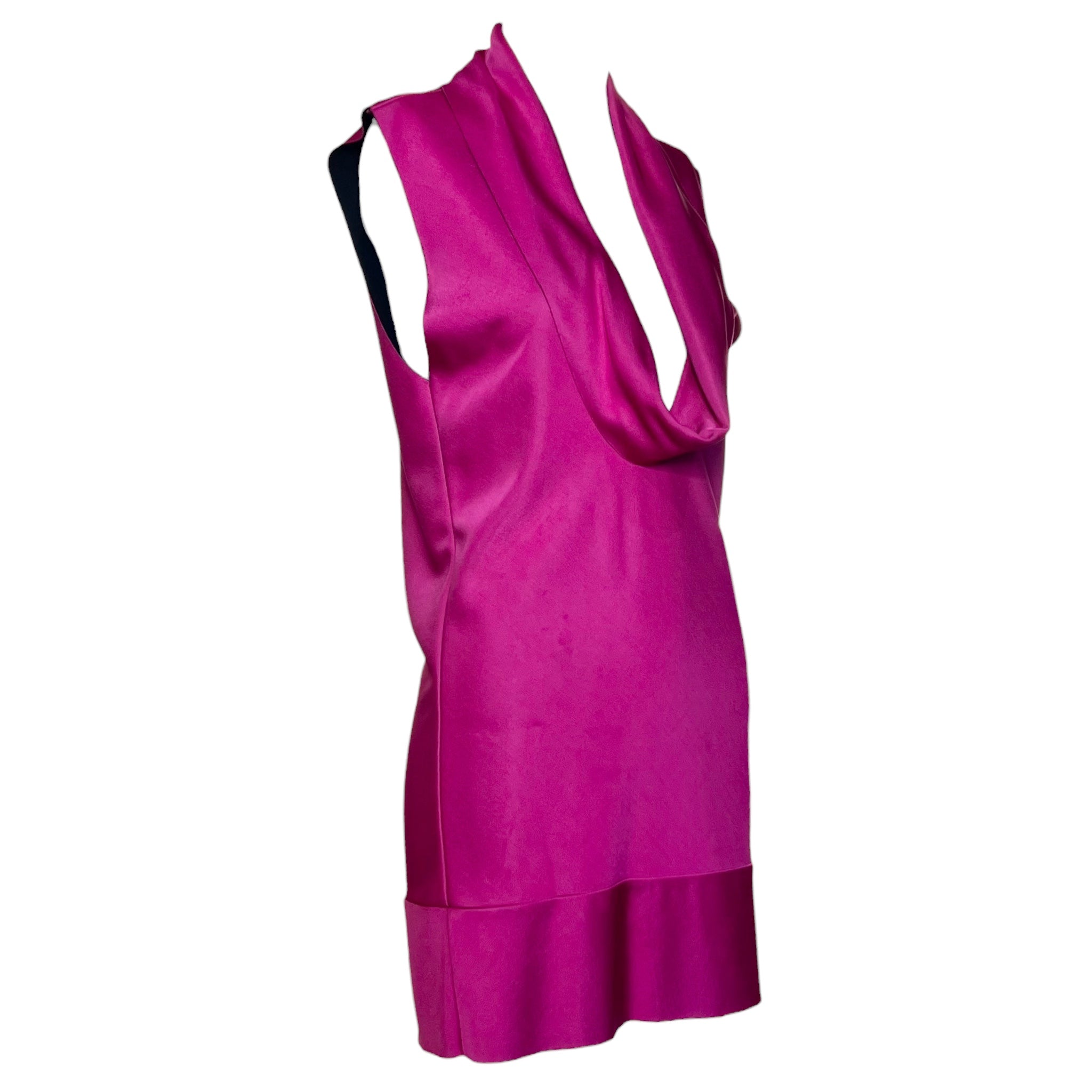 Balenciaga 2008 Hot Pink Neoprene Dress, slight side