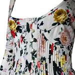 Paco Rabanne 2020s Pintucked Romantic Floral Jersey Maxi Dress, bust detail