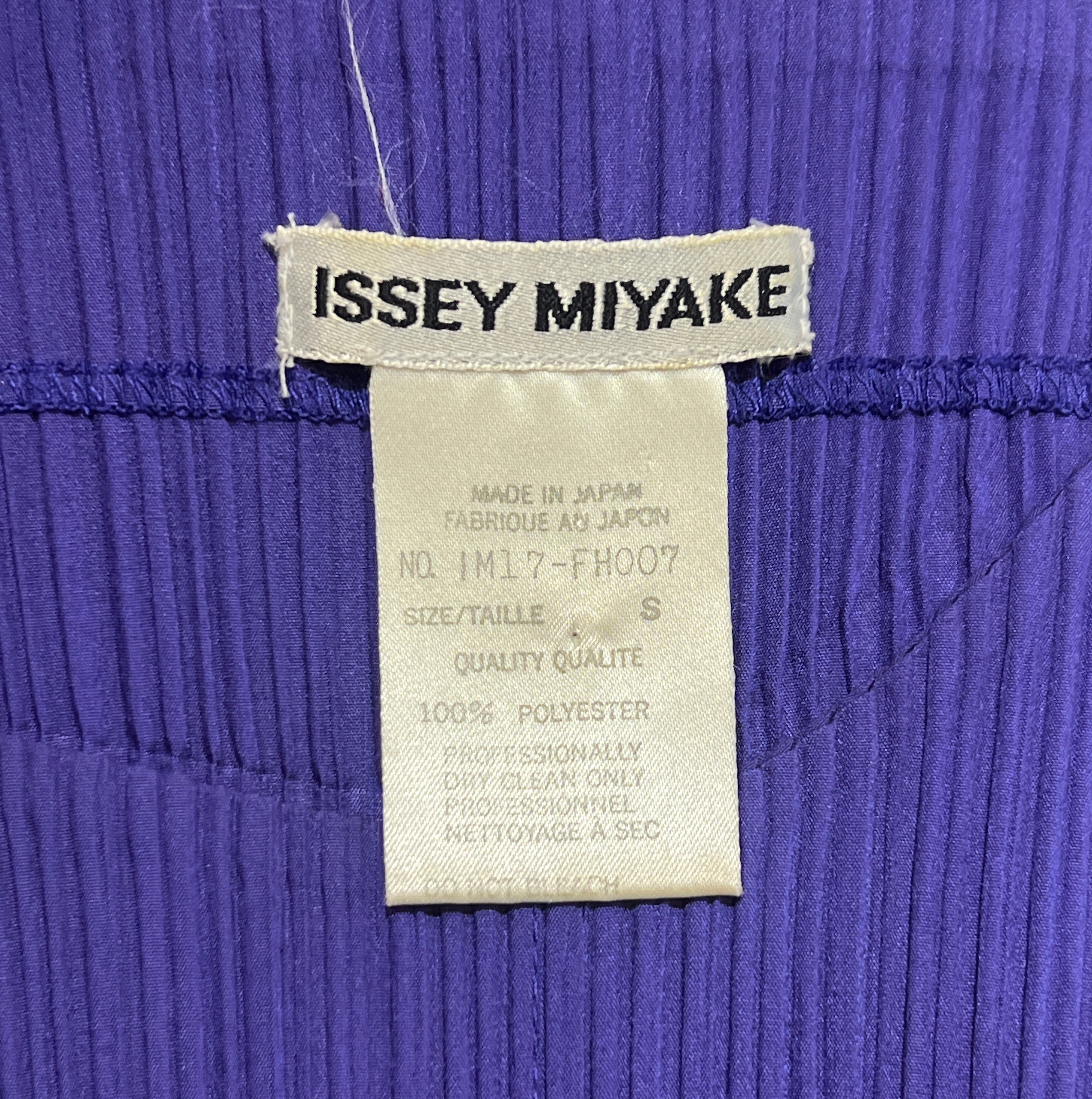 Issey Miyake Spring Summer 1991 Purple Shift Dress, label