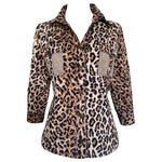 Dolce & Gabbana 1990's Leopard Print Button Up Top, open neck