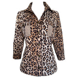 Dolce & Gabbana 1990's Leopard Print Button Up Top, open neck