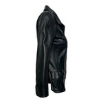 Fendi 2000's Black Leather Jacket with Patch Pockets, right side