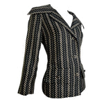 Galanos S/S 1973 Couture Deco Printed Silk Twill Skirt Suit, blouse
