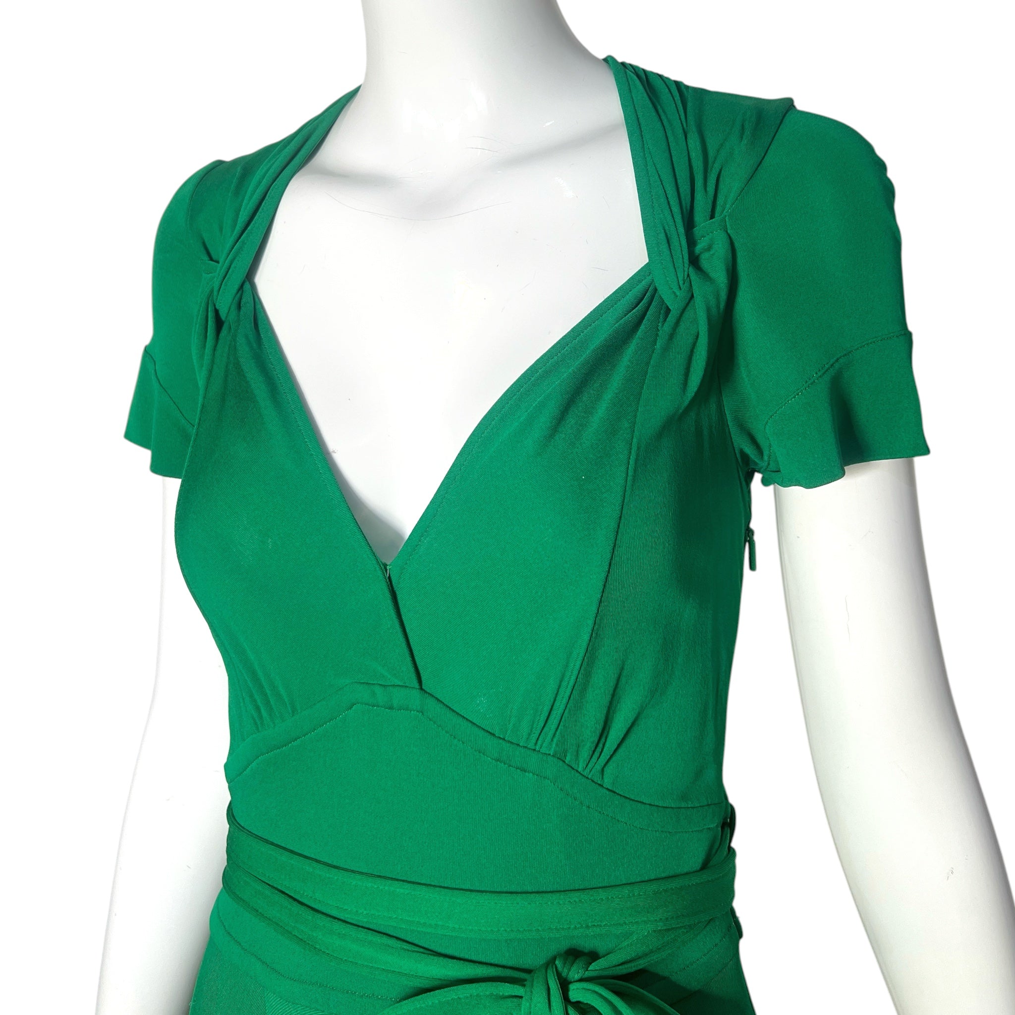 Gucci 2007 Matte Jersey Kelly Green Dress, bodice