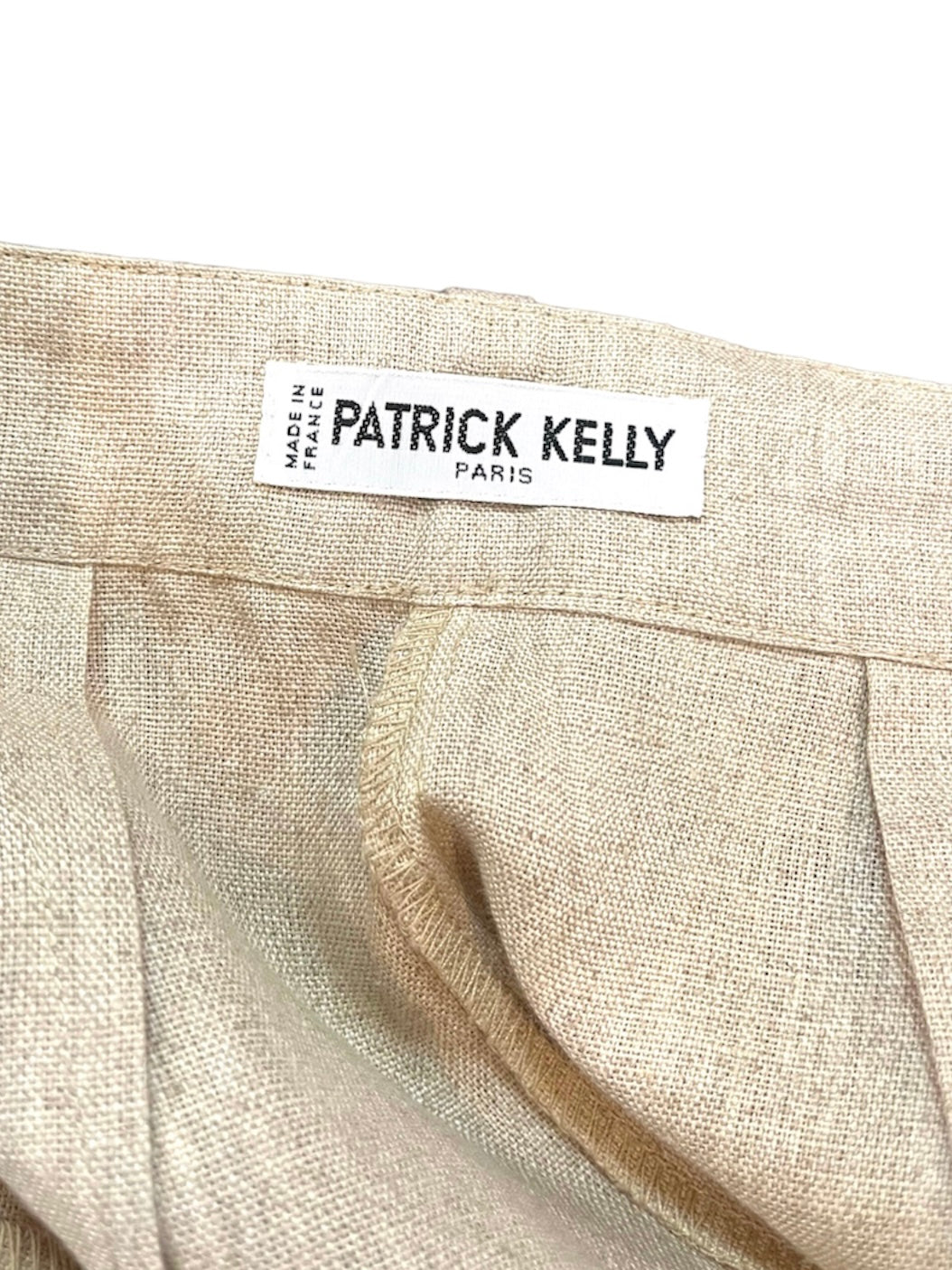 Patrick Kelly 80s Beige Linen Safari Suit LABEL 5 of 5