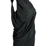 Rick Owens F/W 2019 "Larry" Black Crepe Draped Bias Dress, side mid waist