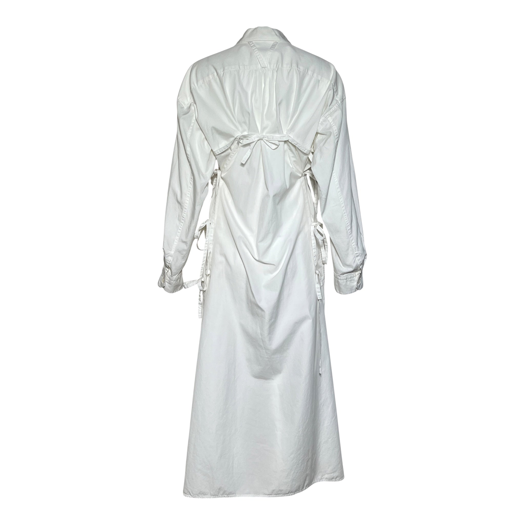 Issey Miyake 1990s Archival White Shirt Tie Dress, back