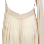 Vionnet 2010's Champagne Silk Crepe Bias Halter Gown with Partial Cape, zipper