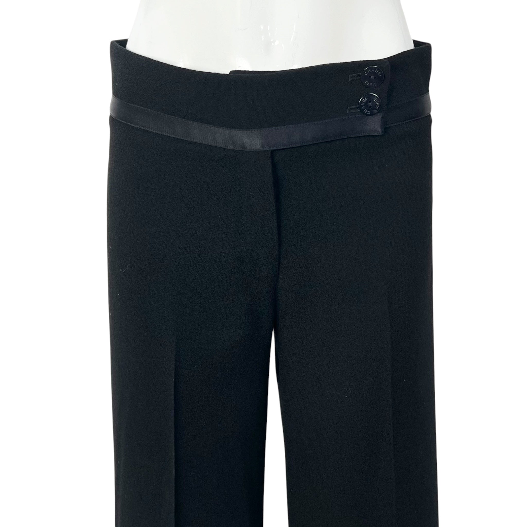 Chanel A/W 2006 Black Crepe Wool Trousers, top half