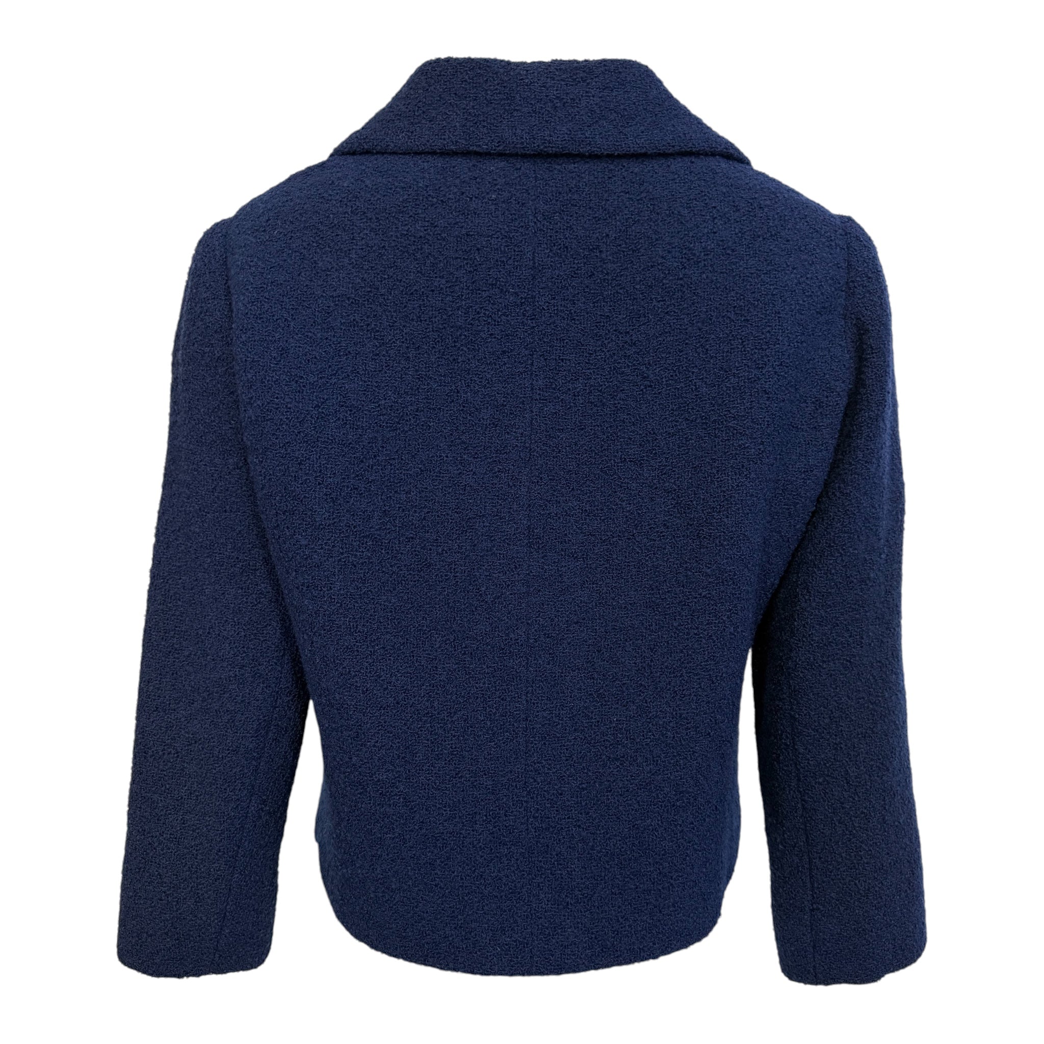 Christian Dior Spring 1963 Navy Blue Boucle Wool Skirt Suit, jacket back