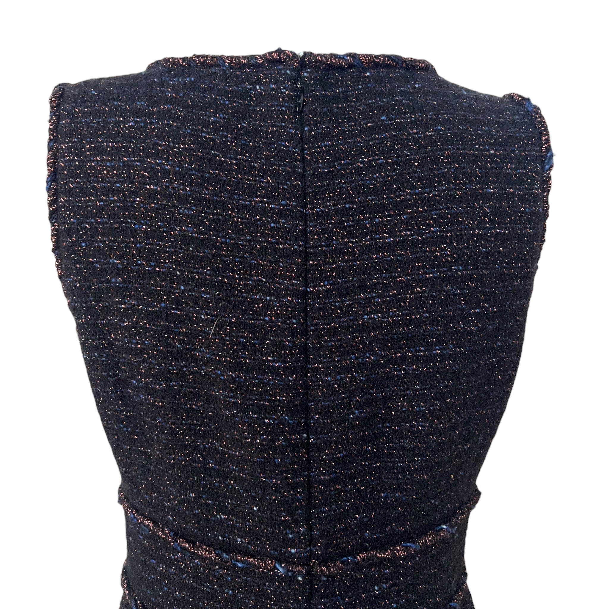 Chanel A/W 2007  Black Metallic Lurex Bouclé Tweed Mini Dress, back top