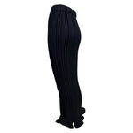 Y2K Issey Miyake Black Trumpet Hem Pleats Please Skirt Set, skirt side