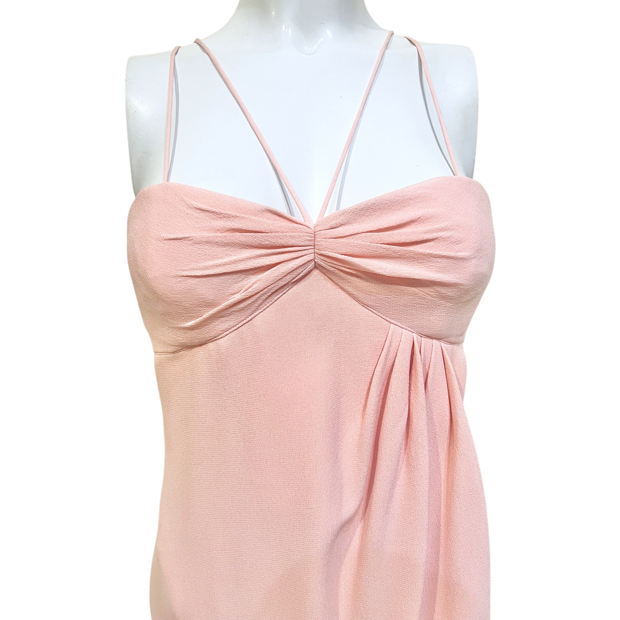 Emanuel Ungaro 90s  Bubblegum Pink Silk Crepe Mini Dress, bodice