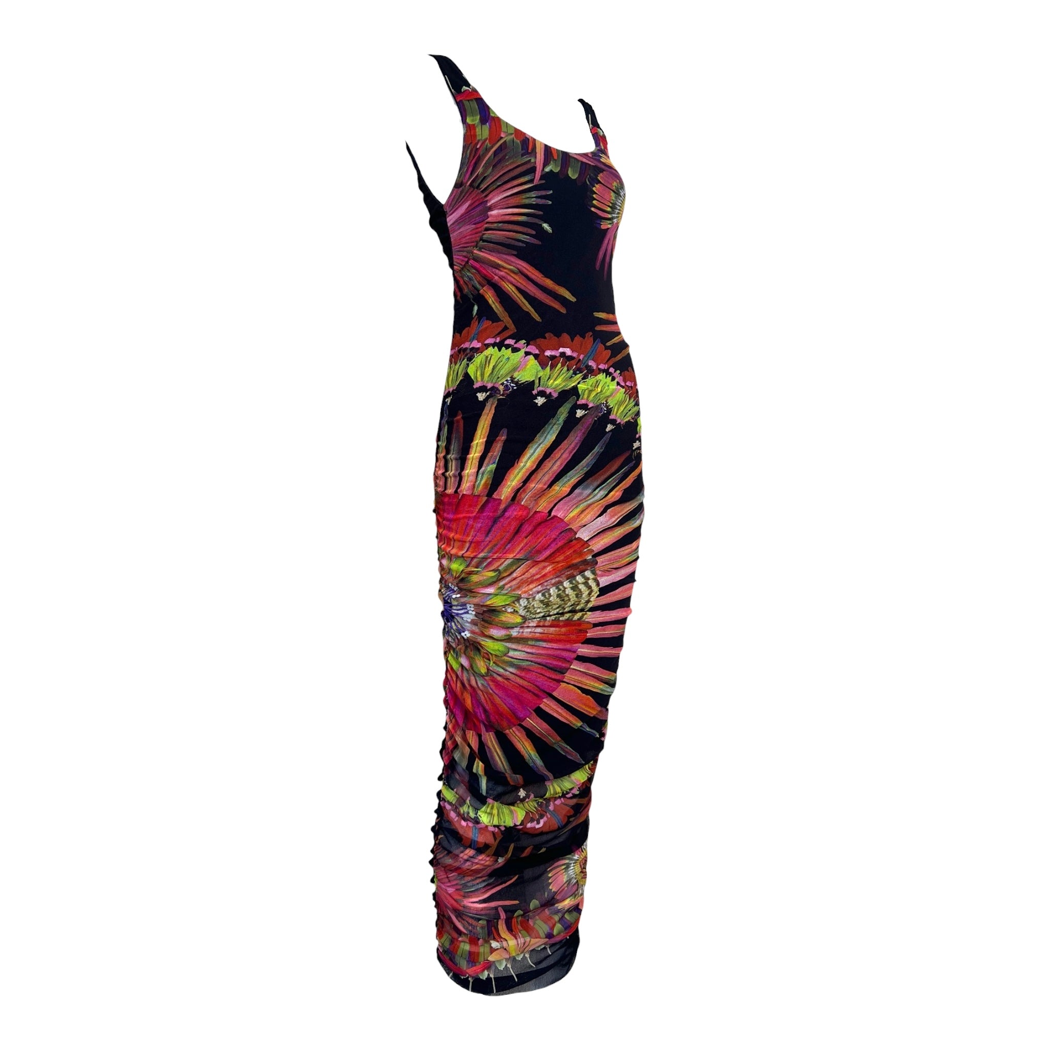 Jean Paul Gaultier Y2K Floral Printed Mesh Maxi Dress THE WAY WE WORE Jean Paul Gaultier Y2K Floral Printed Mesh Maxi Dress THE WAY WE WORE
