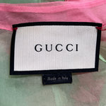 Gucci Pastel 2020s Green and Pink Sheer Boudoir Blouse, label