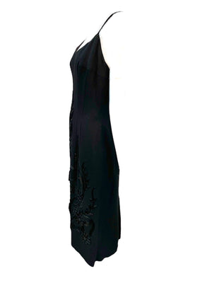 Mr. Blackwell 50s Black Embellished Wiggle Dress SIDE 2 of 5