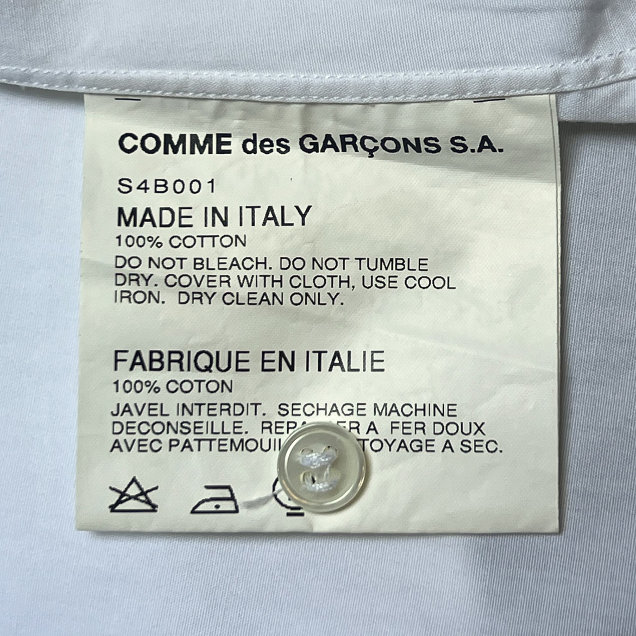 Comme des Garçons Y2K åWhite Shirt with Flower Embroidery, tag