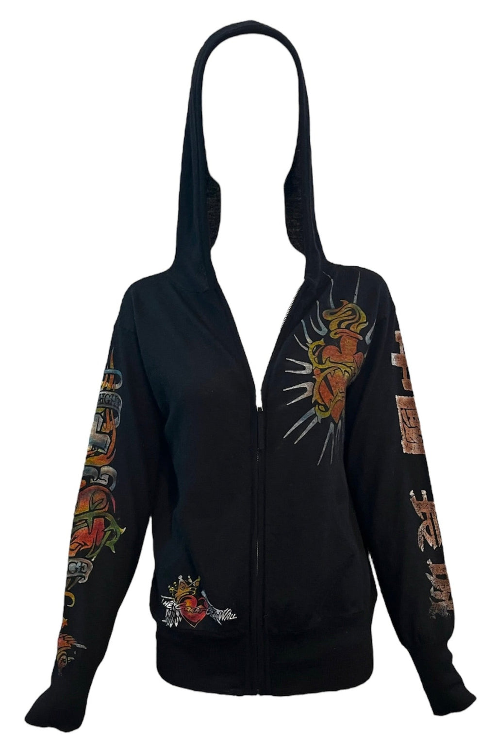 The Great China Wall Black Cashmere Hoodie wit Tattoo Graphics FRONT 1 of 4