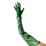 Gasper Gloves Green Leather Arm Length Gloves with Zipper, right hand