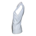 Christian Dior 2000's Cream Silk Pleat Front Button Up Sleeveless Blouse, side 2