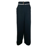 Chanel S/S 1991 Black Sailor Pants with Striped Piping