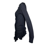 Comme des Garcons F/W 2002 Black Wool Jersey Frill Top, side 2