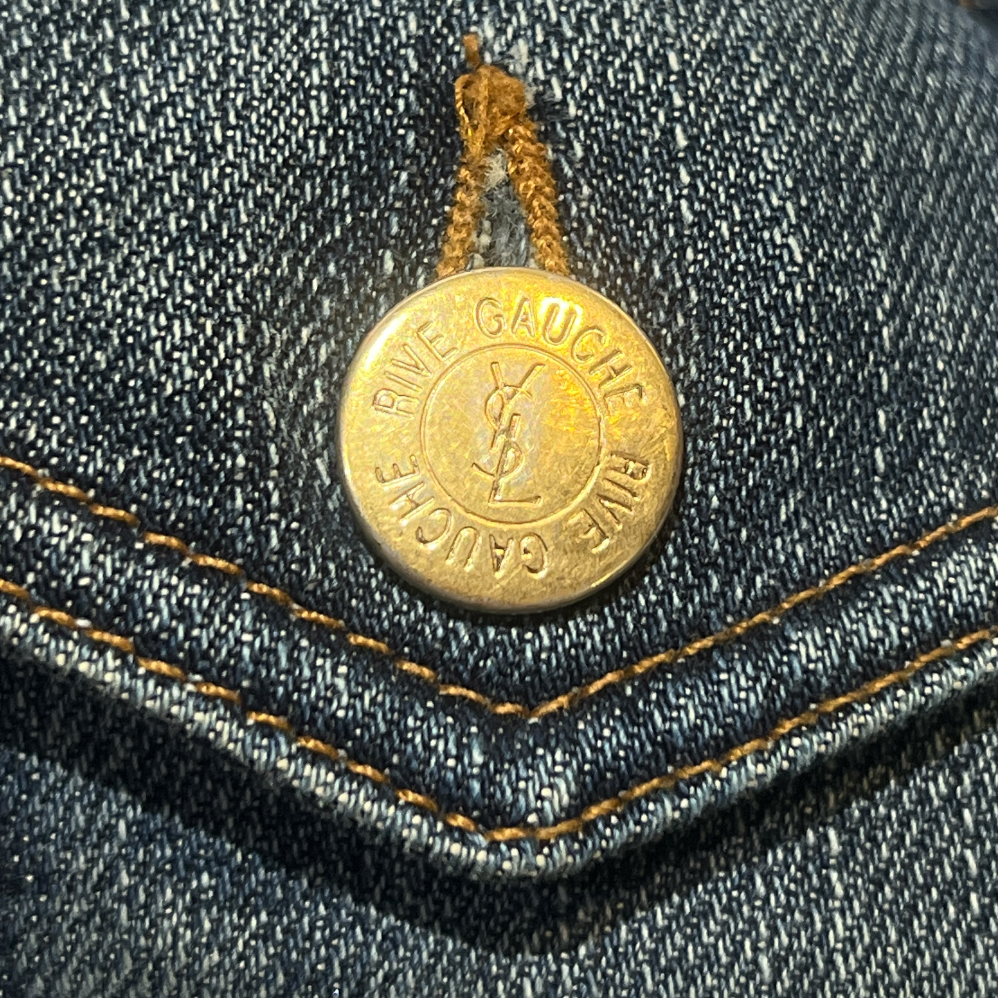 Yves Saint Laurent by Tom Ford S/S 2004 Denim Jacket, Logo on stud