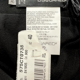 DSquared2 Black Crepe Waterfall Back Evening Gown, label