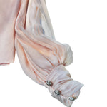 Galanos Early 1980's Pink Silk Three Piece Skirt Suit Evening Ensemble, cuff