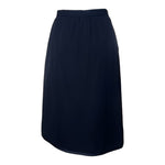 Saint Laurent 1970's Black Wool Gabardine and Faille Skirt Suit, skirt