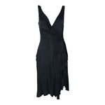 Versace S/S 2004 Charcoal Black Ruffled Jersey Mini Dress