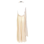 Vionnet 2010's Champagne Silk Crepe Bias Halter Gown with Partial Cape, back