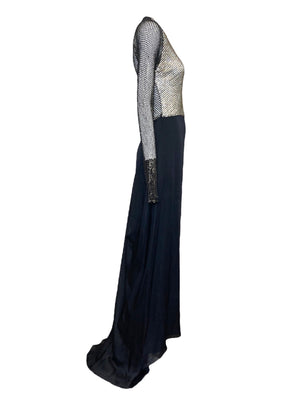 Lorena Sarbu Attribution 30s Vibes Bias Cut Gown with Train SIDE 2 of 4