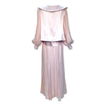 Galanos Early 1980's Pink Silk Three Piece Skirt Suit Evening Ensemble, back