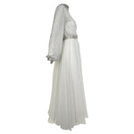 Victoria Royal 1970s White Beaded Fit and Flare Dress, side