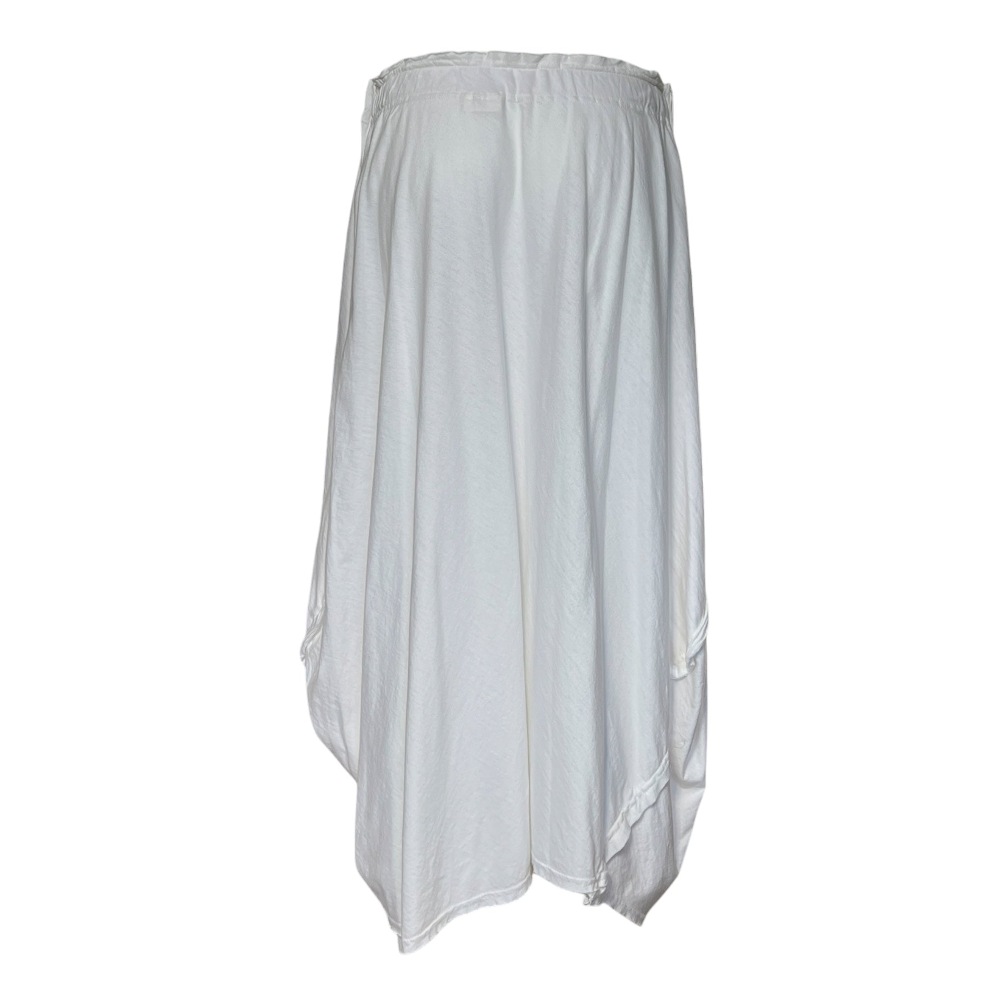Comme des Garçons 2003 White Cotton Draped Jersey Skirt, back