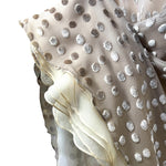 Stavropoulos 1970's Grey Devore Velvet Polkadot and Silk Gown, layers