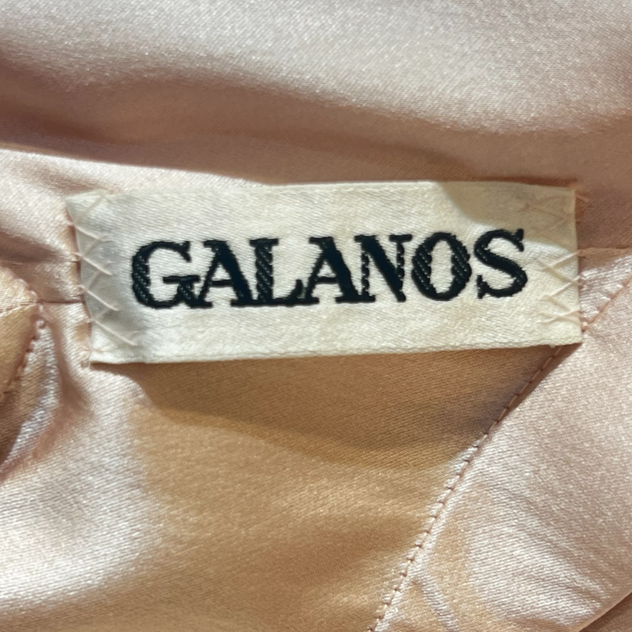 Galanos Early 1980's Pink Silk Three Piece Skirt Suit Evening Ensemble, label