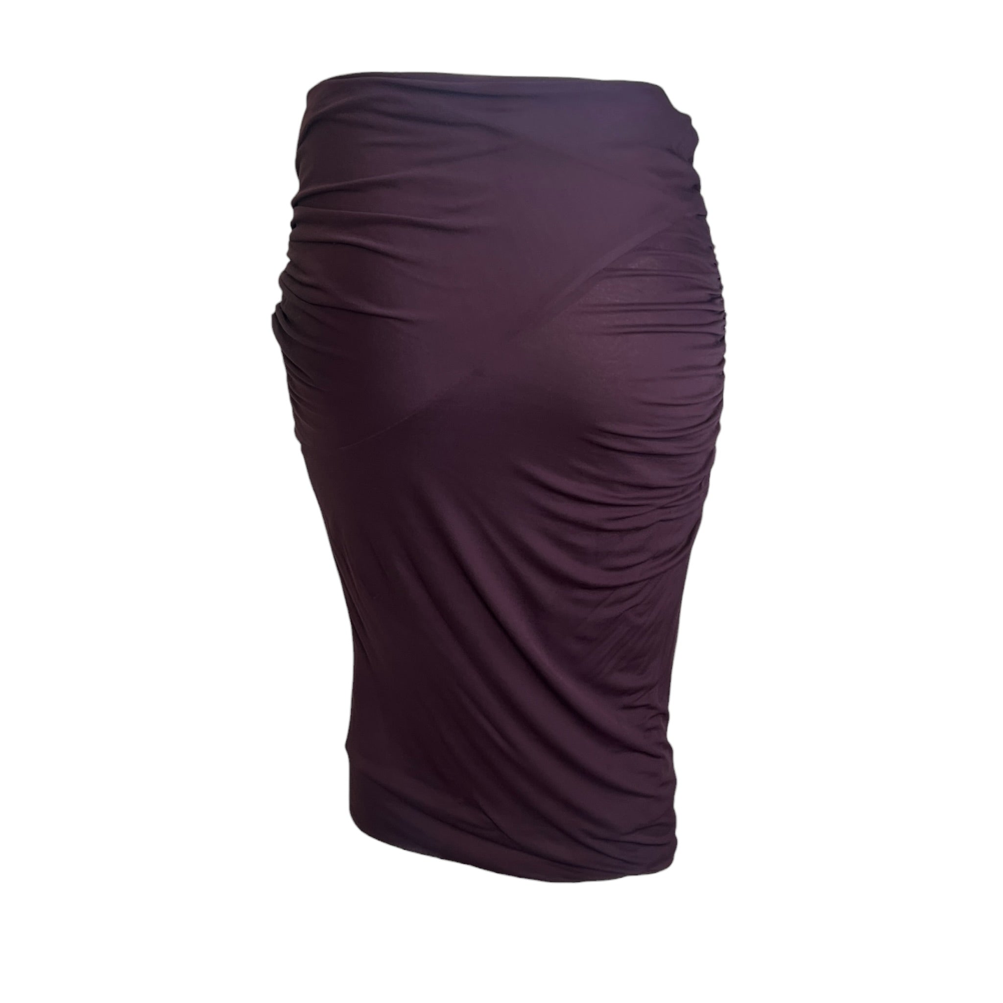 Gucci by Tom Ford F/W 2001 Eggplant Jersey Ruched Skirt, back