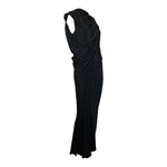 Rick Owens F/W 2019 "Larry" Black Crepe Draped Bias Dress, slight side