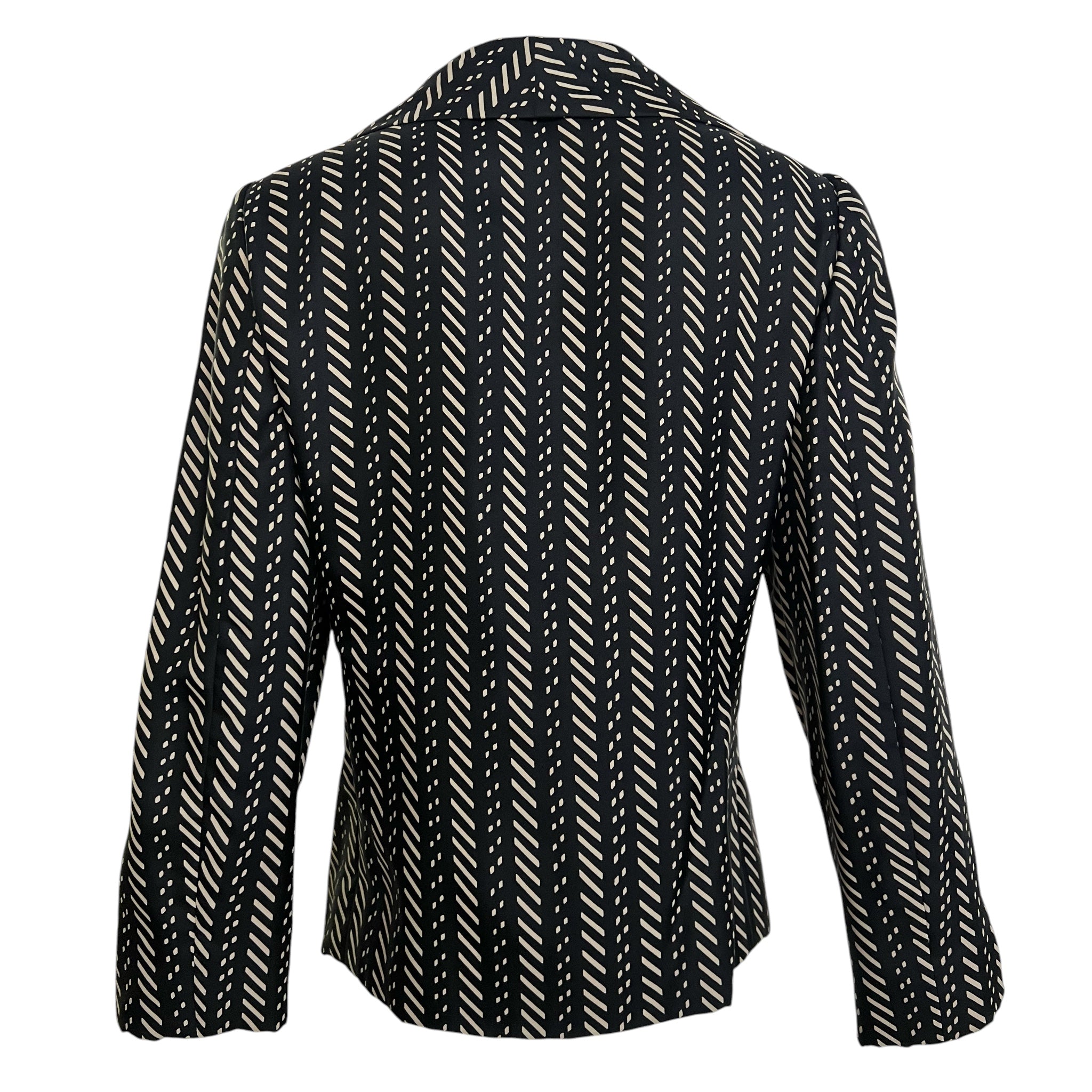 Galanos S/S 1973 Couture Deco Printed Silk Twill Skirt Suit, blouse back