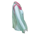 Gucci Pastel 2020s Green and Pink Sheer Boudoir Blouse, side