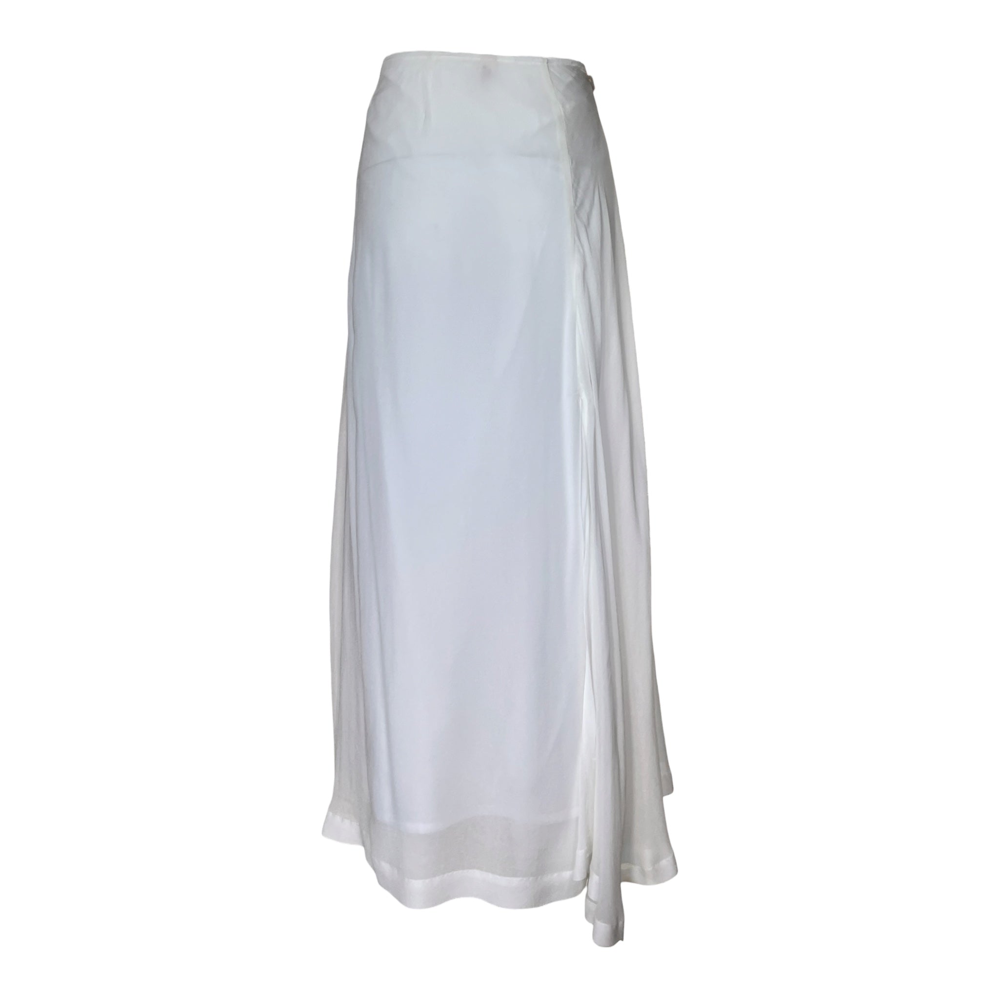 Comme des Garçons Y2K Double Layer White Wrap Skirt, back